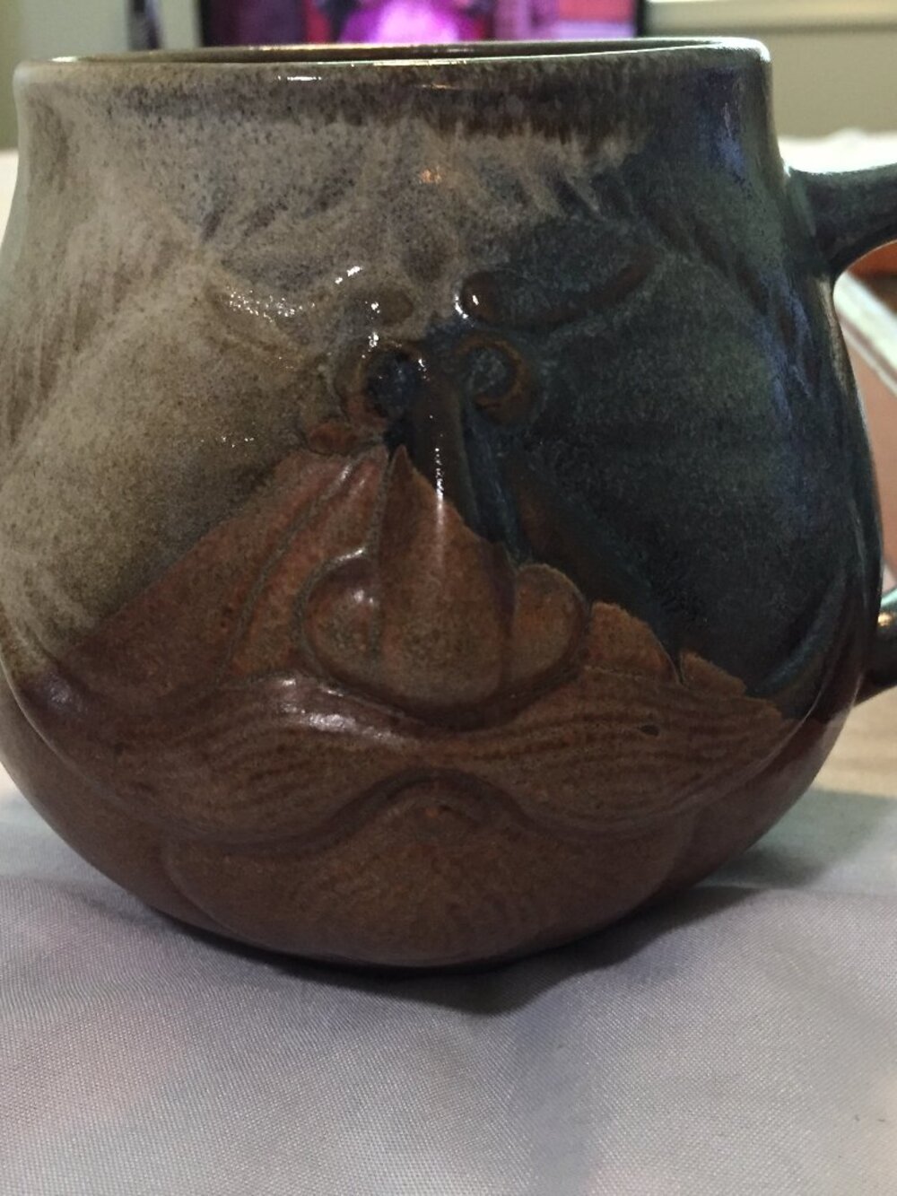 Pottery Craft Handcrafted Stoneware Mustache Man Face Mug Coffee Tea